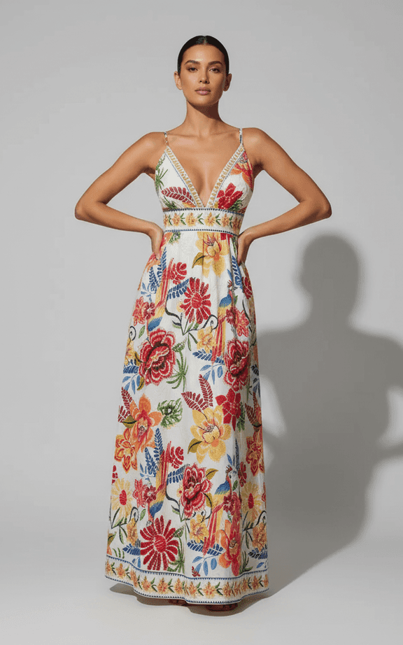 Erdiger Tie-Dye ärmelloses T-Shirt-Style Beach-Kleid mit Seitentaschen und A-Linie-Silhouette