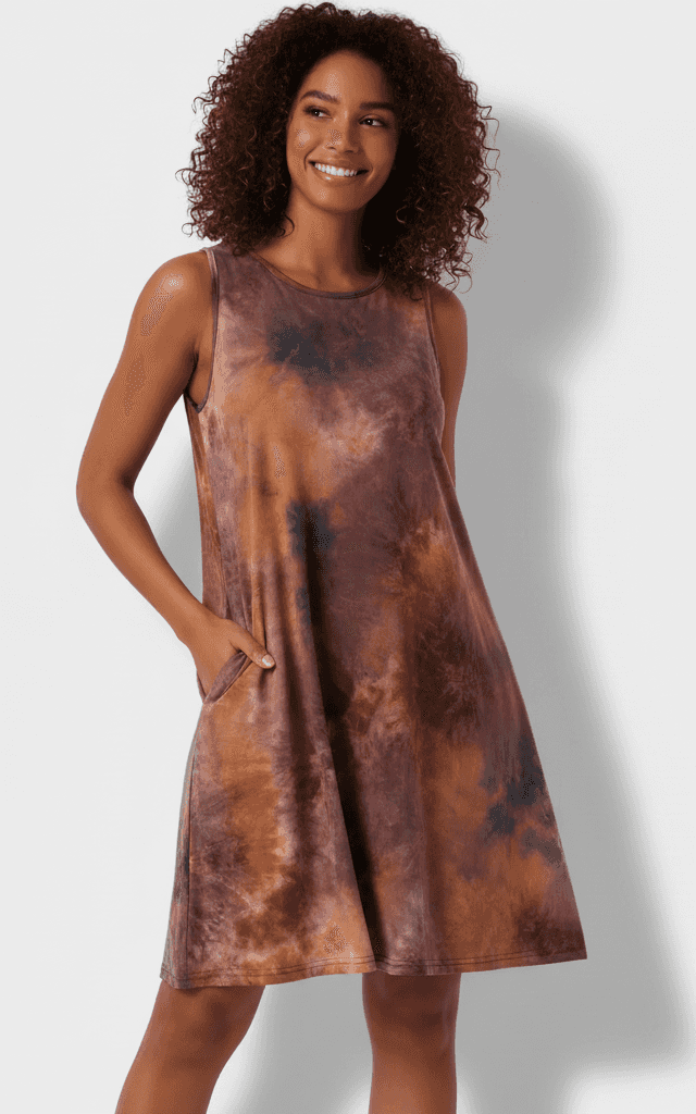 Aqua Gaze Knopf-Front Mini Beach Cover-Up mit Rüschen-Ärmeln und gestuftem Saum