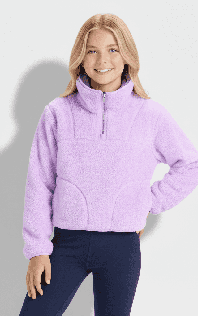 Quarter-Zip-Sweatshirt, hellgrauer Baumwollmischung Damen-Pullover für Casual-Wochenendkleidung